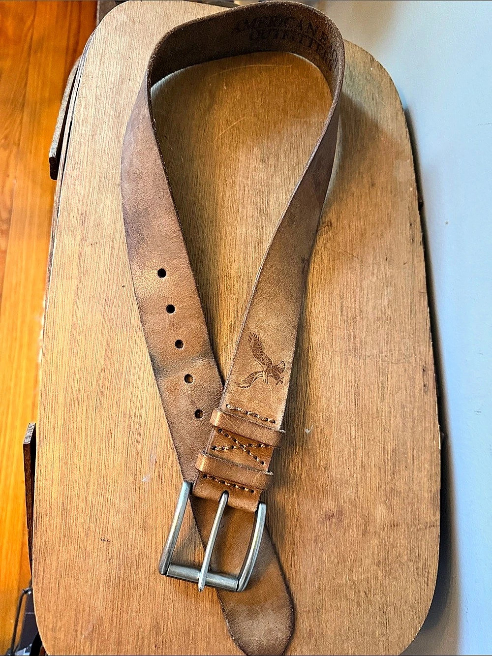 American Eagle Outfitters AE Love Your Life Leather Belt in Brown 32 unisex